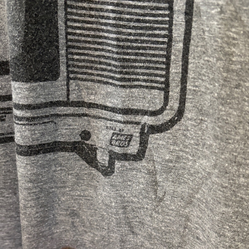 Ames Bros Retro TV Test Pattern Graphic Tee Heather Grey Size M Collectible - Picture 2 of 5